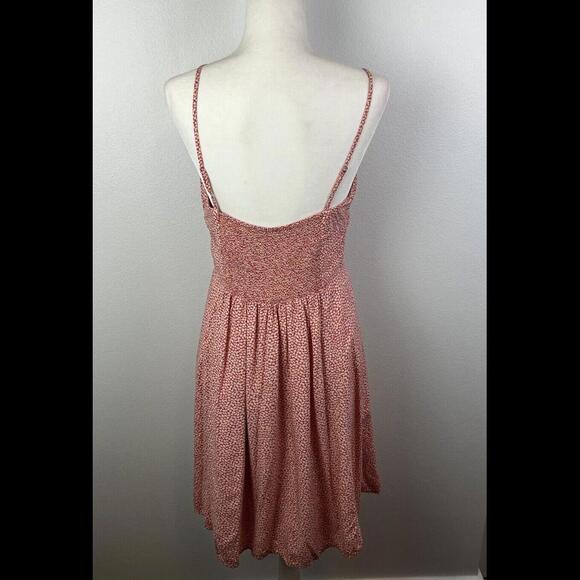 GAP Pink Peach White Floral Sundress Spaghetti Strap Sz 8 Fit n Flare - Picture 5 of 11